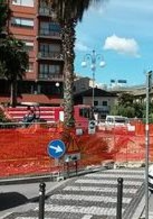 cantiere in piazza Unione a Pescara