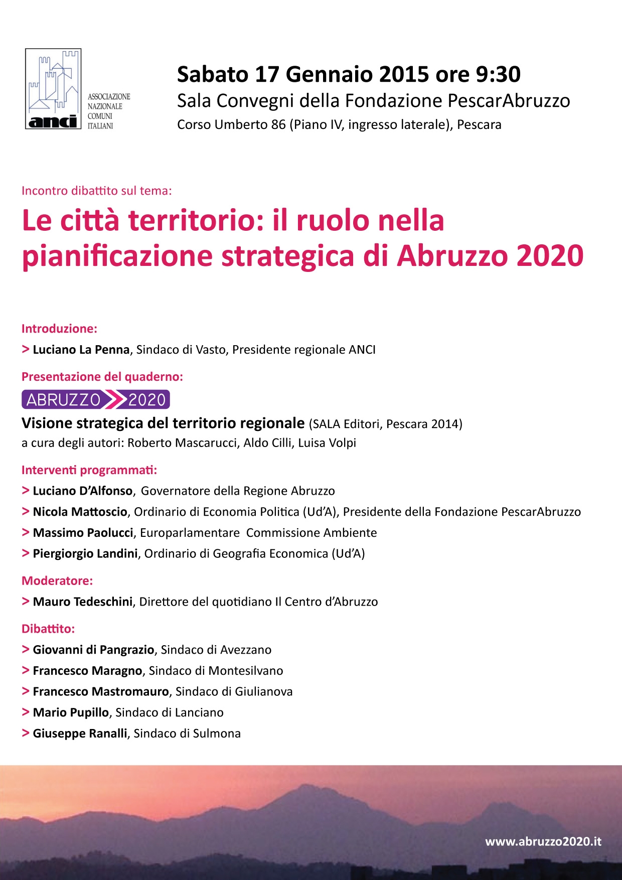 Locandina convegno Abruzzo 2020